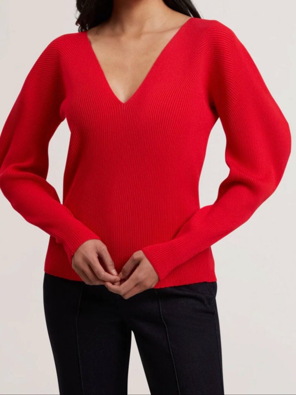 Ted Baker Red Sculpt Sleeve Sweater